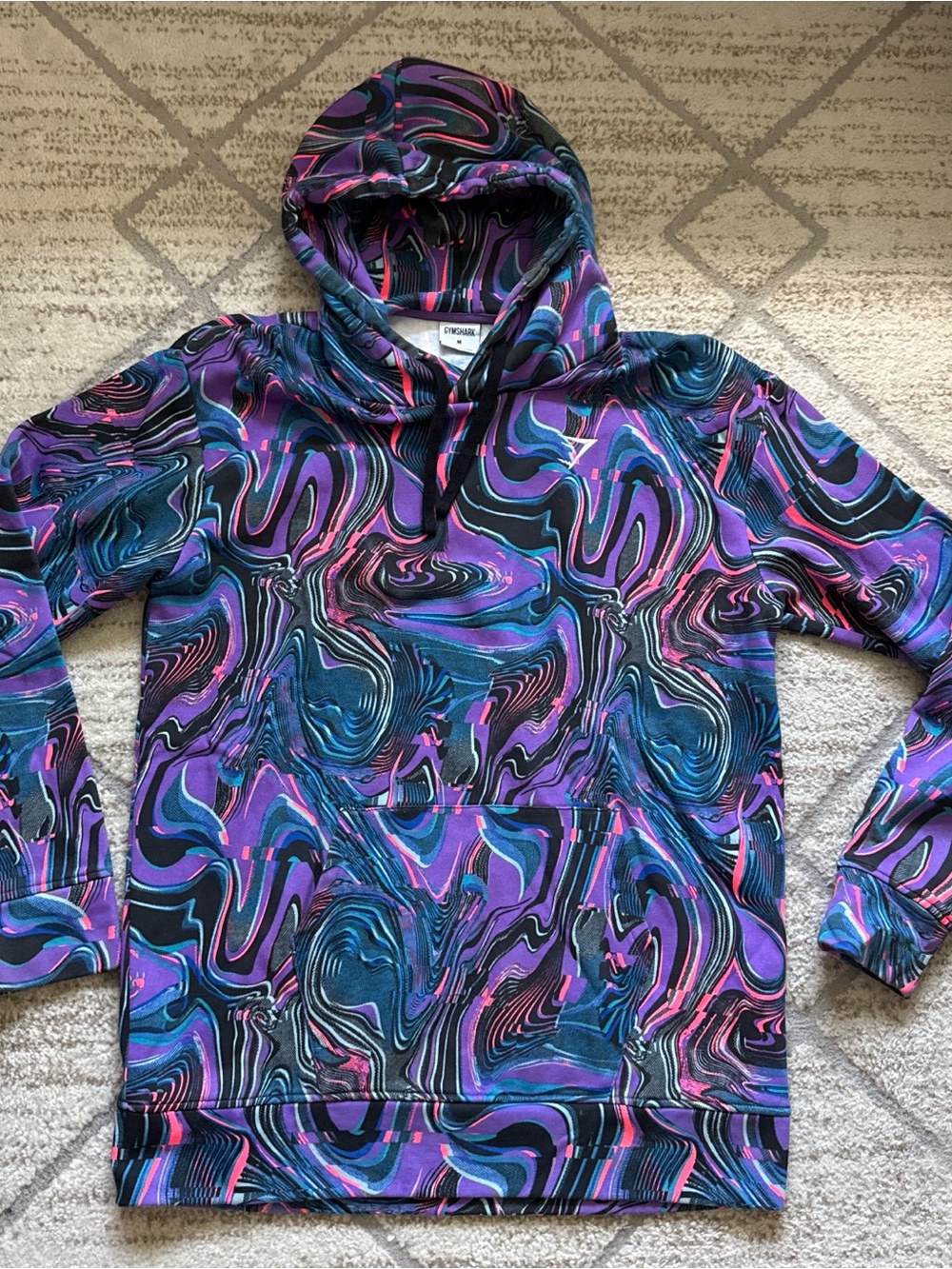 Gymshark Purple & Black Swirl Hoodie